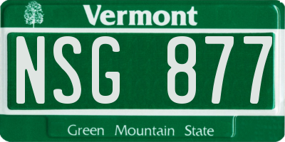VT license plate NSG877
