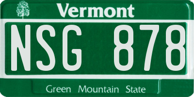 VT license plate NSG878