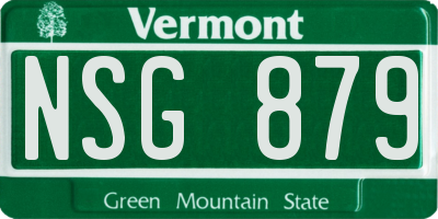 VT license plate NSG879