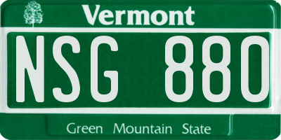 VT license plate NSG880