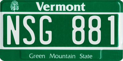 VT license plate NSG881