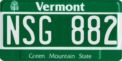 VT license plate NSG882