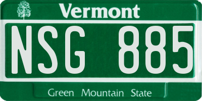 VT license plate NSG885