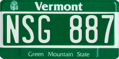 VT license plate NSG887