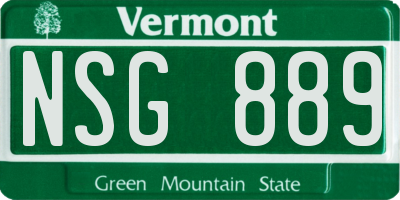 VT license plate NSG889