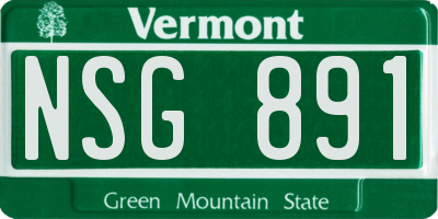 VT license plate NSG891