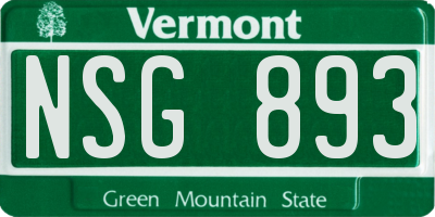 VT license plate NSG893