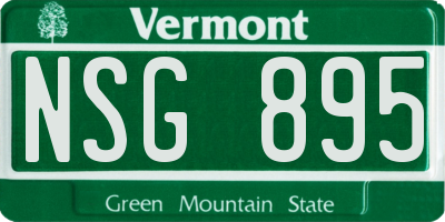VT license plate NSG895