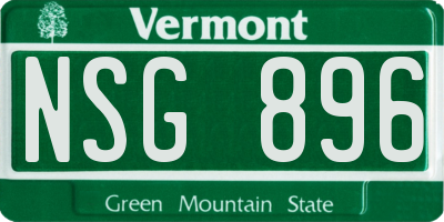 VT license plate NSG896