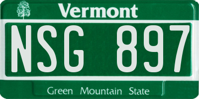 VT license plate NSG897
