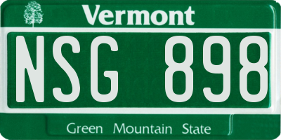 VT license plate NSG898