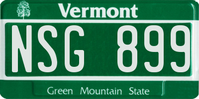 VT license plate NSG899