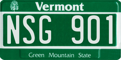 VT license plate NSG901