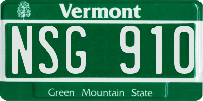 VT license plate NSG910