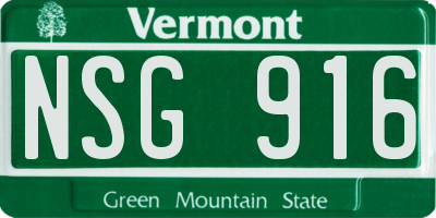 VT license plate NSG916