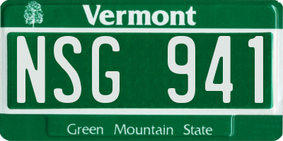 VT license plate NSG941
