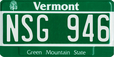 VT license plate NSG946