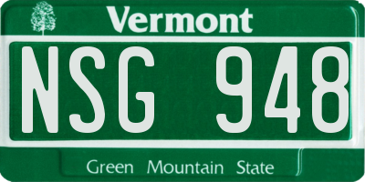 VT license plate NSG948