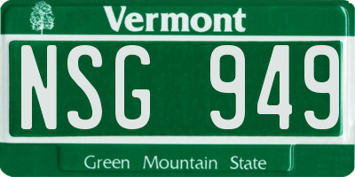 VT license plate NSG949