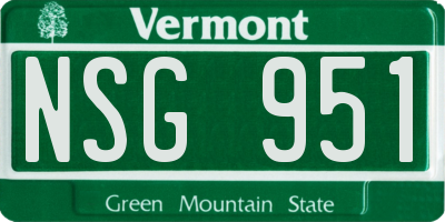 VT license plate NSG951