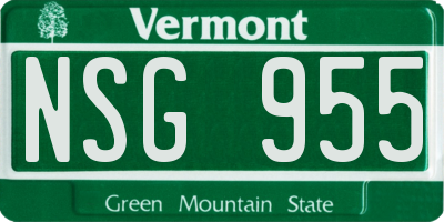 VT license plate NSG955