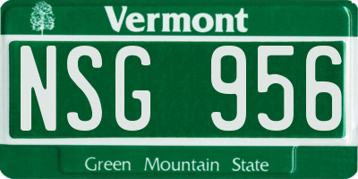 VT license plate NSG956