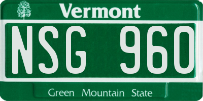 VT license plate NSG960