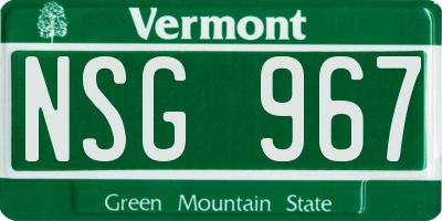 VT license plate NSG967