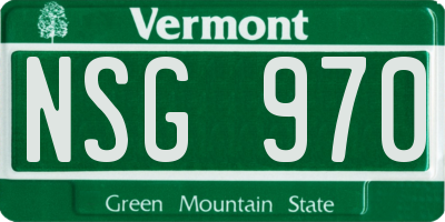 VT license plate NSG970