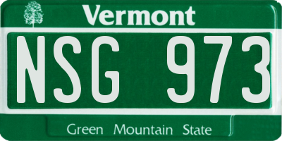 VT license plate NSG973