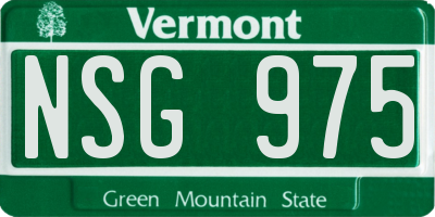 VT license plate NSG975