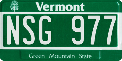 VT license plate NSG977