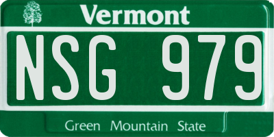 VT license plate NSG979