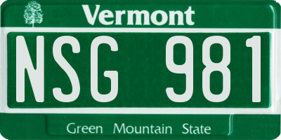 VT license plate NSG981