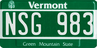 VT license plate NSG983