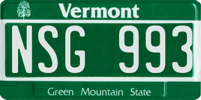 VT license plate NSG993