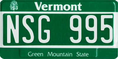 VT license plate NSG995