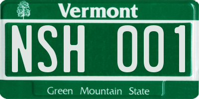 VT license plate NSH001