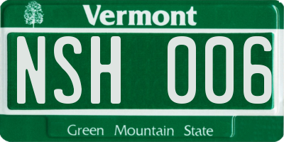 VT license plate NSH006
