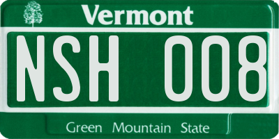 VT license plate NSH008