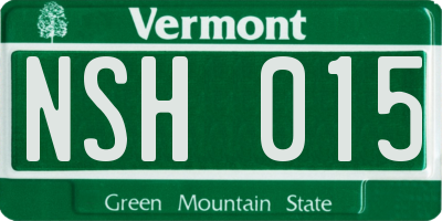 VT license plate NSH015