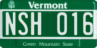 VT license plate NSH016