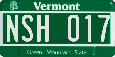 VT license plate NSH017