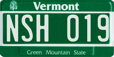 VT license plate NSH019