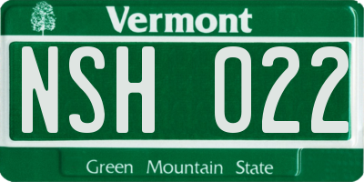 VT license plate NSH022