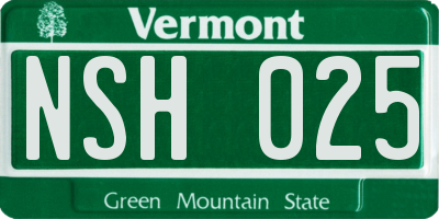 VT license plate NSH025