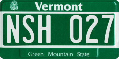 VT license plate NSH027