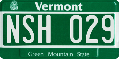 VT license plate NSH029