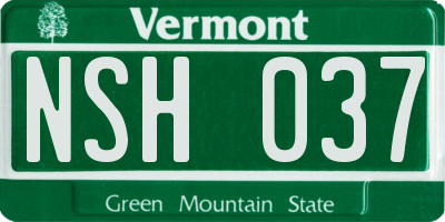 VT license plate NSH037