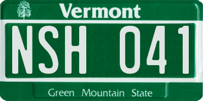VT license plate NSH041